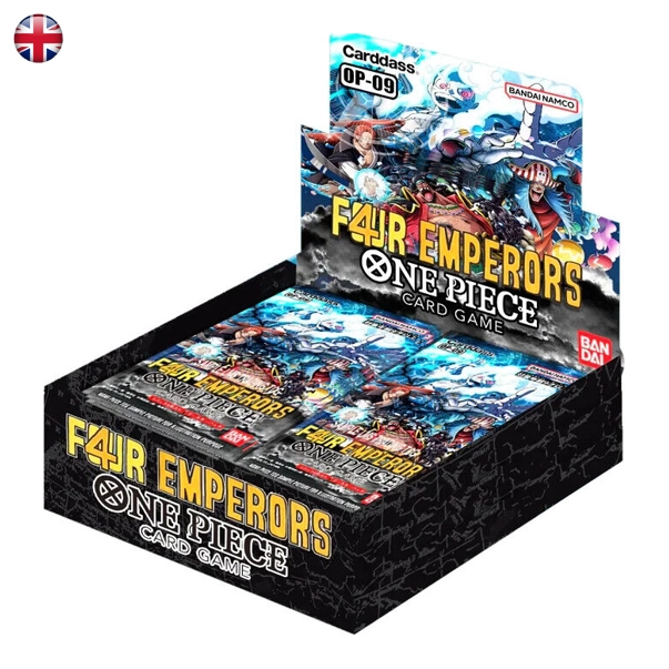 one piece 4 emperors booster box Bandai Japanese Card Game In The New World Luffy and Buggy finally appear alongside Shanks and teach as the new Four Emperors One Piece Card Game OP09