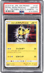 Pokémon PSA 10 Pretend Boss Pikachu Team Skull #197 JP