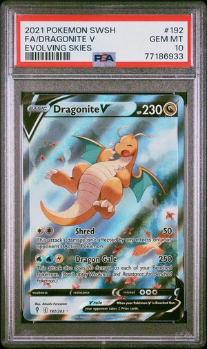 Pokémon PSA 10 Dragonite V #192 EN