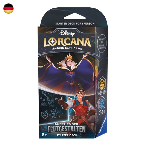 Disney Lorcana Aufstieg der Flutgestalten Bernstein und Saphir Starter Deck