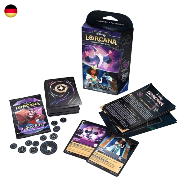 Disney Lorcana Aufstieg der Flutgestalten Amethyst und Stahl Starter Deck