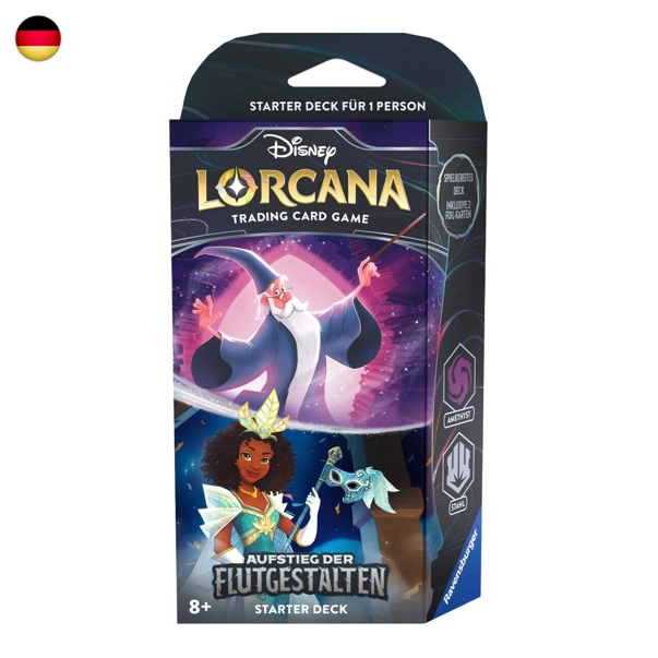 Disney Lorcana Aufstieg der Flutgestalten Amethyst und Stahl Starter Deck