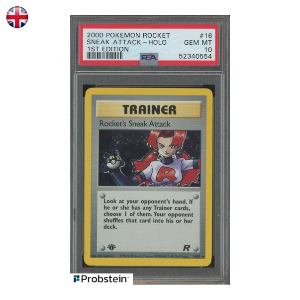 Pokémon PSA 10 Rocket's Sneak Attack 1st Edition #16 EN