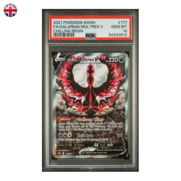 Pokémon PSA 10 Galarian Moltres V #177 EN