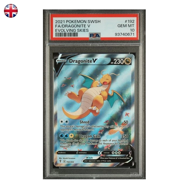 Pokémon PSA 10 Evolving Skies Dragonite V #192/203