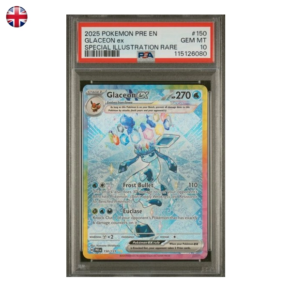 Pokémon PSA 10 Prismatic Evolutions Glaceon ex #150/131