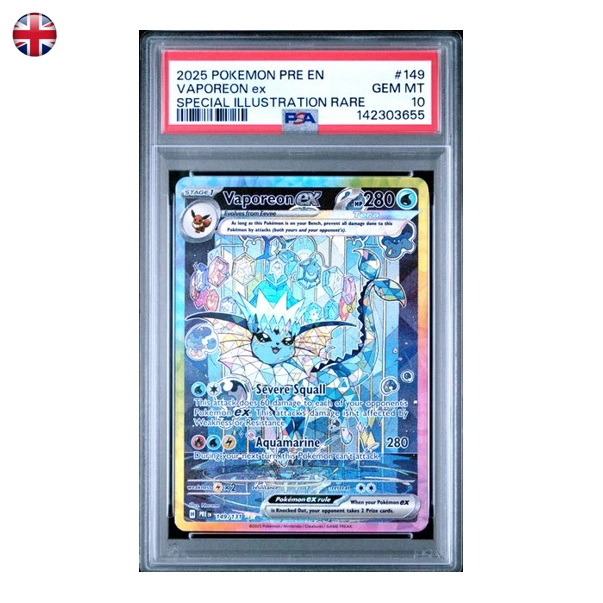 Pokémon PSA 10 Prismatic Evolutions Vaporeon ex #149/131