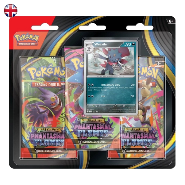 Pokémon Phantasmal Flames ME02 Weavile 3 Pack Blister EN