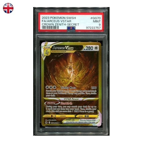 Pokémon PSA 9 Crown Zenith Arceus #GG70 EN