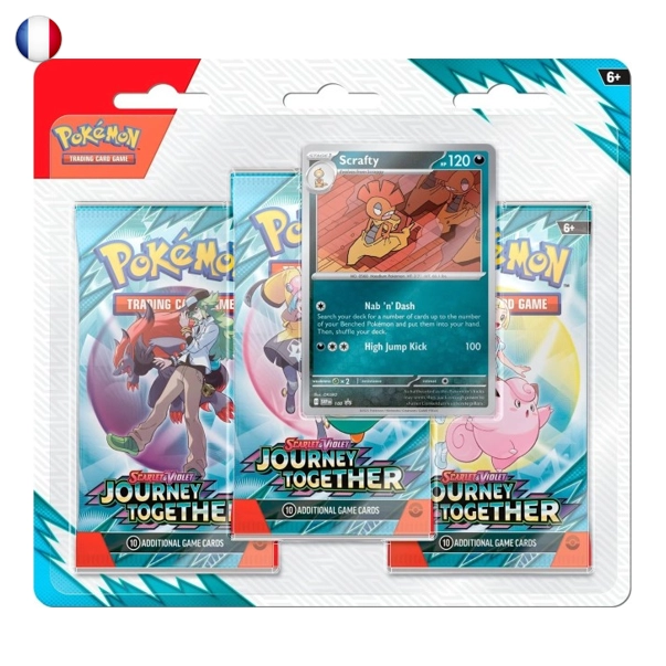 Pokémon Aventures Ensemble SV09 Scrafty Black Star Promo 3-Pack Blister FR