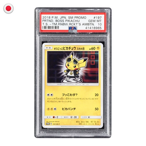 Pokémon PSA 10 Pretend Boss Pikachu Team Skull #197 JP