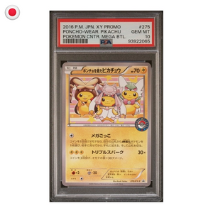 Pokémon PSA 10 Poncho Wearing Pikachu Pokemon Center Mega Battle #275 JP