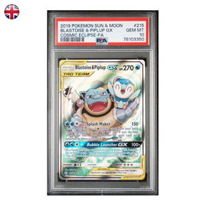 Pokémon PSA 10 Blastoise & Piplup GX #215/236 EN