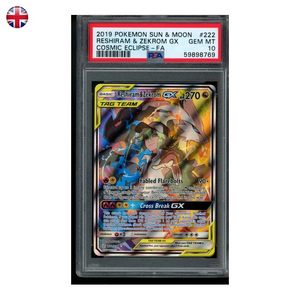 Pokémon PSA 10 Reshiram & Zekrom GX FA #222/236 EN