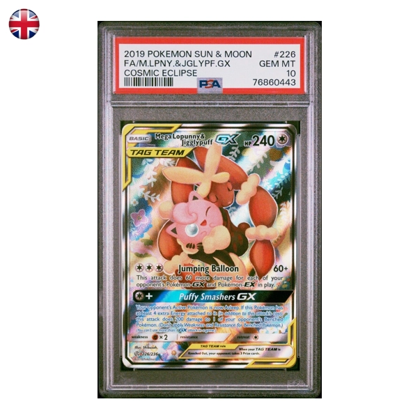 Pokémon PSA 10 Mega Lopunny & Jigglypuff GX #226/236 EN