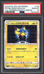 Pokémon PSA 10 Pretend Boss Pikachu Team Aqua #192 JP